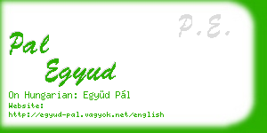 pal egyud business card